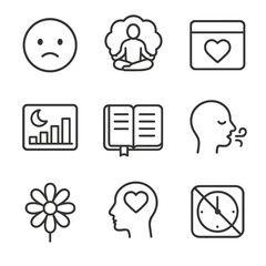 Icon icons vector hour wellness gratitude planner face unplug chart block digital