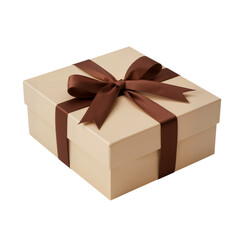 Elegant Gift Box with Ribbon on Minimalist White Background