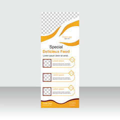 Fototapeta premium Special delicious food menu and restaurant roll up banner design template