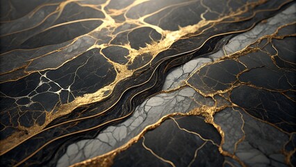 Abstract Black and Gold Marble Texture Background for Luxury Design Projects