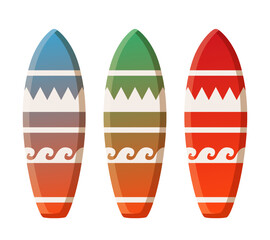 Surfboard set. Vector set isolated on white background.