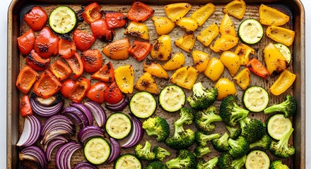 Colorful Roasted Vegetables Sheet Pan for Keto and Paleo Diets
