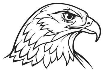 coloring page line art the falcon black vector