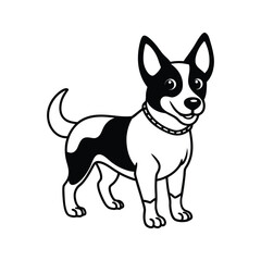 Fototapeta premium Playful black and white dog with spots puppy canine