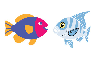 Fish Vector Illustration – Colorful Aquatic Animal Design