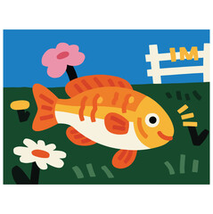 Fish Vector Illustration – Colorful Aquatic Animal Design