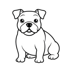 Adorable bulldog puppy sitting friendly animal cartoon