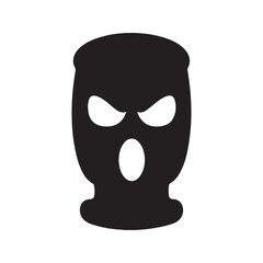 Balaclava Mask Silhouette Bandit Criminal Robber Icon Vector