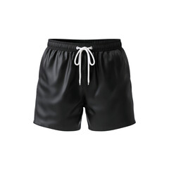 Black Swim Shorts on Isolated Transparent Background