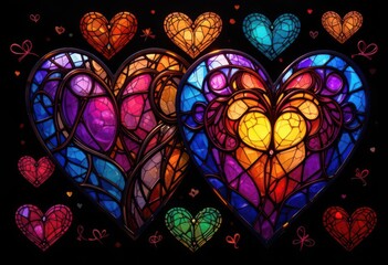  Refracted Love A Heart Design Inspired by Stained Glass Art A Rich and Intricate Heart Illustration