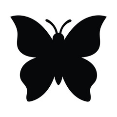 A bold black butterfly with detailed wings displays against a transparent backdrop