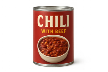 Chili with beef can isolated on transparent background