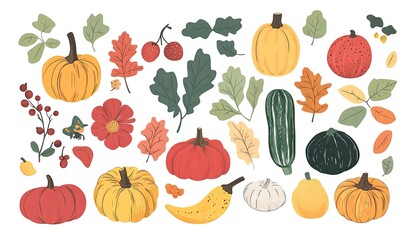 Autumn harvest graphic elements
