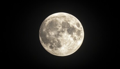 Obraz premium Full moon, pale light, dark space