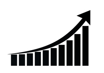 Transparent black growth chart bar. Business chart with png graph arrow.	Stock market investment trading graph growth.
