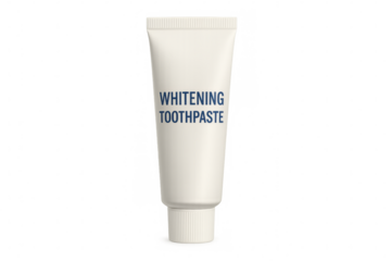 Whitening toothpaste tube mockup on transparent background