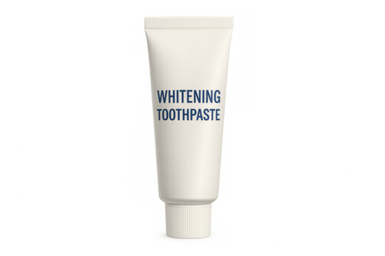Whitening toothpaste tube mockup on transparent background - Powered by Adobe