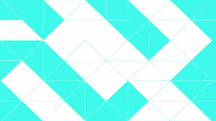 Abstract geometric pattern with alternating turquoise and white triangles