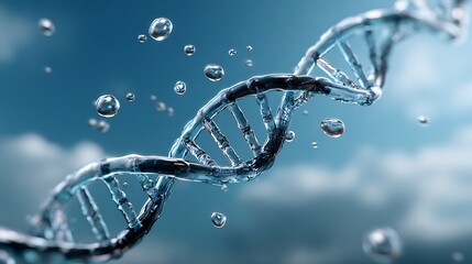 Exploring the dynamics of dna in water laboratory setting scientific illustration macro environment conceptual view