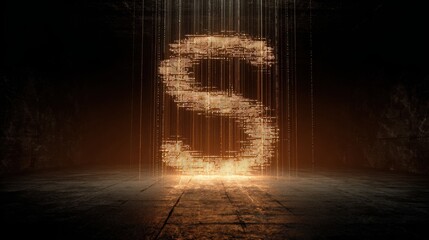 Digital Letter S Data Stream Particles Technology Abstract