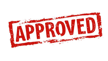 “Approved” stamp with a classic rubber texture, isolated on a transparent background. Ideal for authorized documents, business approvals, official forms, and file mockups.
