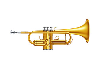 Obraz premium Image of a trumpet on a white background. PNG