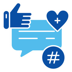 Campaign Icons In Blue Style, Vector Illustration