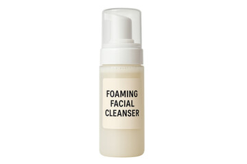 Foaming facial cleanser bottle isolated on transparent background