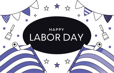 Celebrate a happy labor day public federal holiday with festive graphic elements and bold typography for a memorable observance