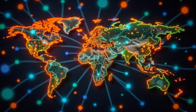 using mand for generates something, artificial intelligence, global internet connect, technology transformation.