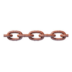 Isolated Transparent Chain Link on White Background