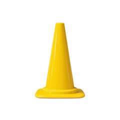 Isolated Yellow Traffic Cone on Transparent Background
