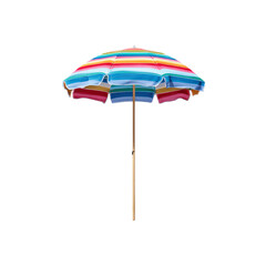 Colorful Beach Umbrella with Isolated Transparent Background