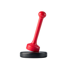 Red Rubber Stamp on Black Base with Isolated Background