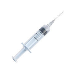 Isolated Transparent Syringe on White Background