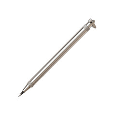 Isolated Silver Pen on Transparent Background