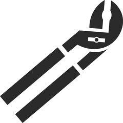plumbing plier repair work tool icon in dark grey and clear background editable vector illustration