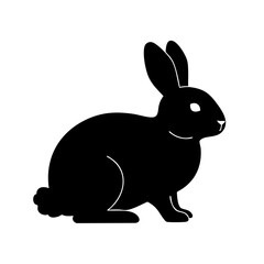 A sleek and minimalist silhouette of a rabbit captured against a clean backdrop.