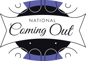 Celebrate national coming out day with bold typography and vibrant color palette perfect for awareness campaigns and lgbtq pride events