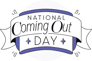 Celebrate national coming out day with this vibrant typography design featuring bold lettering and a spectrum of colors perfect for awareness campaigns and lgbtq pride events