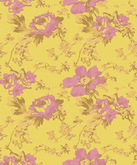 botanical floral, vector, seamless pattern,  leaves, big set ,background with flowers.