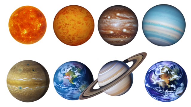 Our Solar System Planets and Sun Illustration
