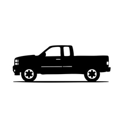 A silhouette of a pickup truck.