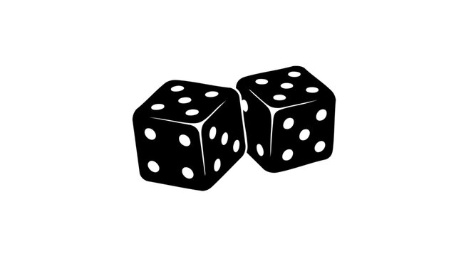Two black dice showing the numbers. 