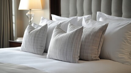 Hotel Room Service Preparing a Comfortable Bed in a Hotel