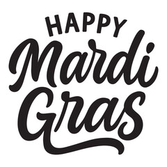 Happy Mardi Gras in Masked Lettering Celebration