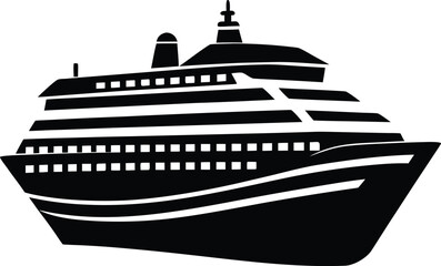 cruise ship on white background.eps