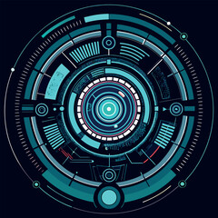 Abstract geometric composition with vibrant color palette