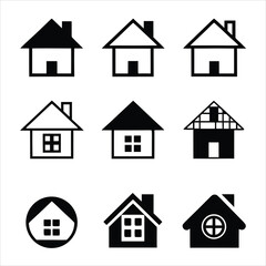 set of houses icons