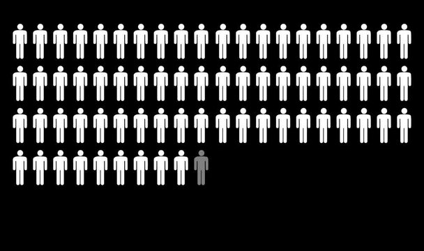 One hundred people icons animated isolated on black background 4K resolution video